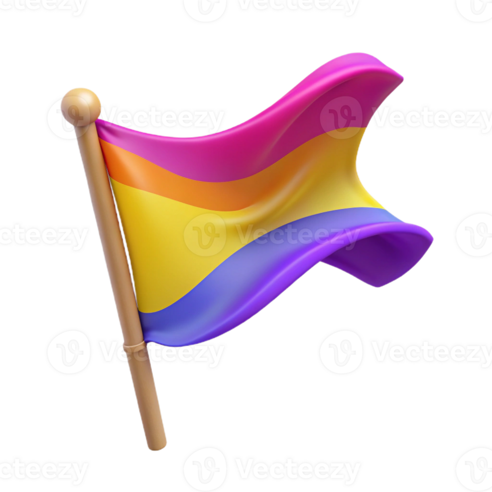 impressive creative 3D Render of a Gay Pride Flag Waving authentic png