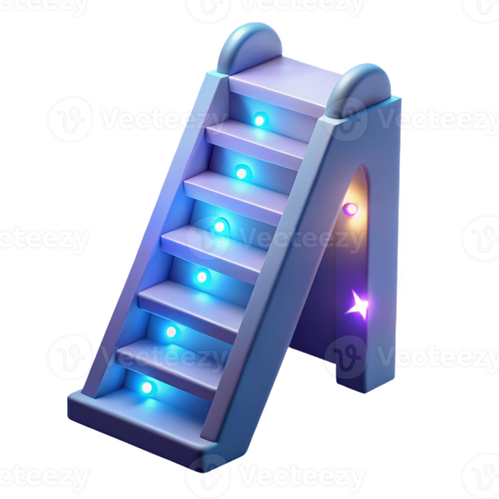 dramatic abstract 3D Lit Steps Illustration exclusive png