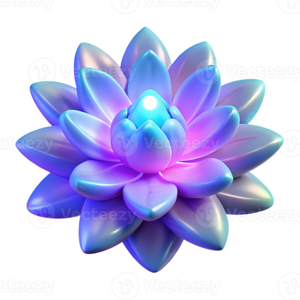 wonderful artistic 3D Render of a Glowing Lotus Flower high resolution png