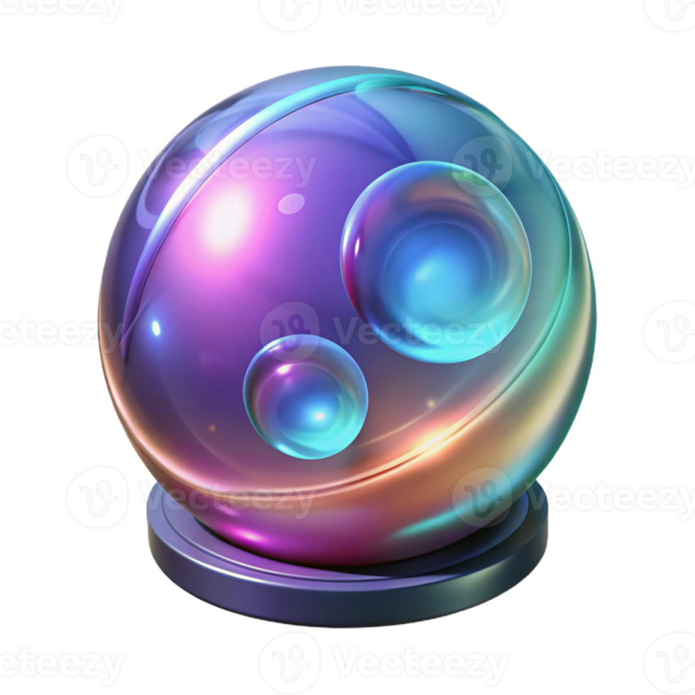 extraordinary creative Iridescent 3D Sphere Abstract Background authentic png
