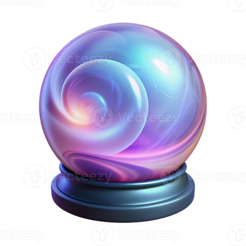 dramatic minimalist 3D Render Psychedelic Crystal Ball genuine png