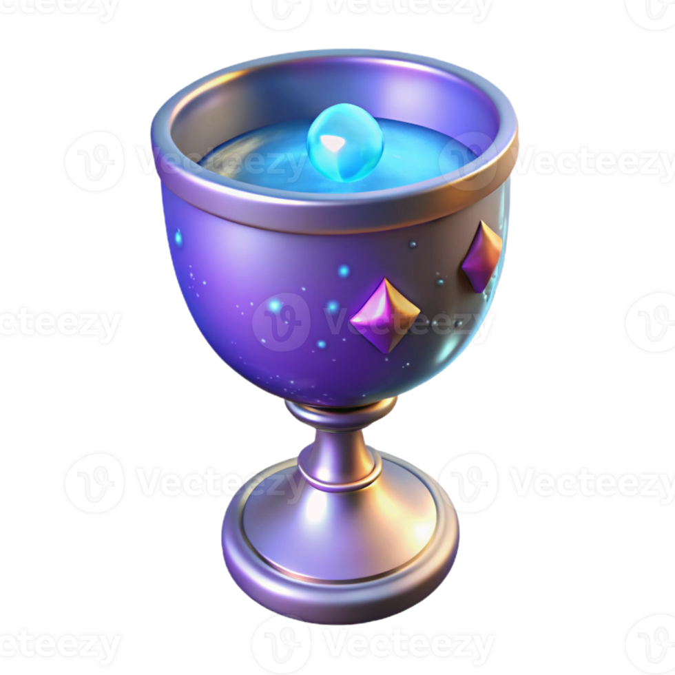 elegant minimalist 3D Render of a Sparkling Chalice genuine png