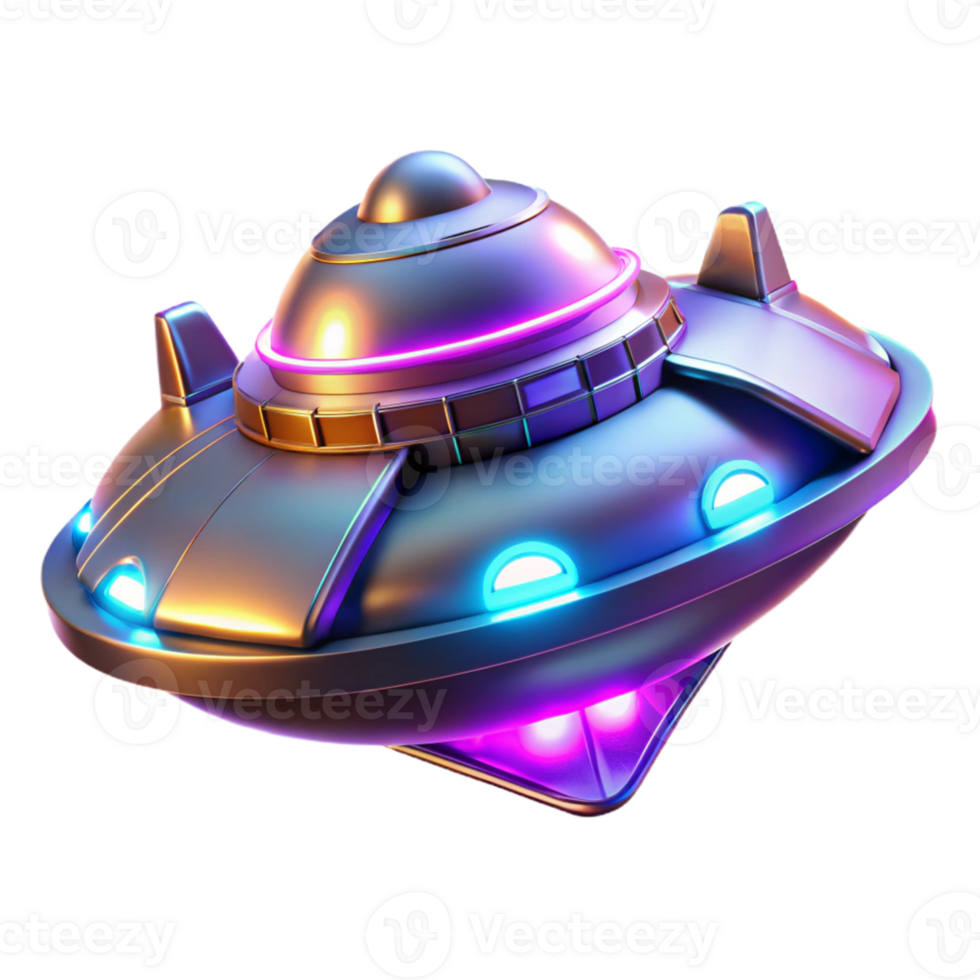 elegant traditional Neon UFO 3D Render professional 56560682 PNG