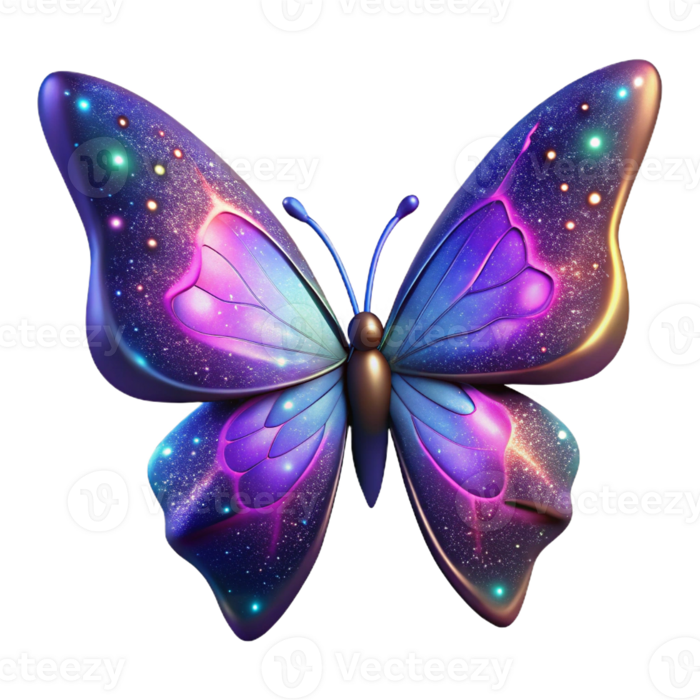 stunning contemporary Cosmic Butterfly 3D Illustration authentic png