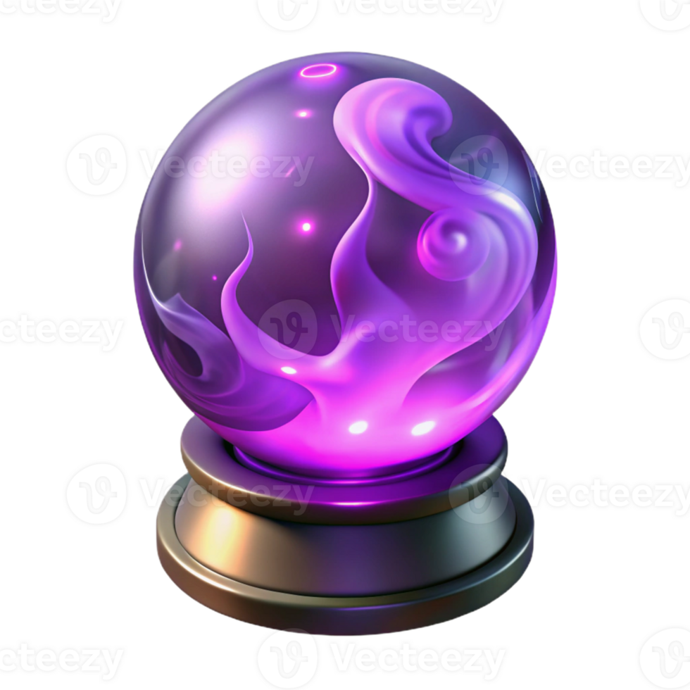 extraordinary rustic Purple Energy Orb 3D Render professional png