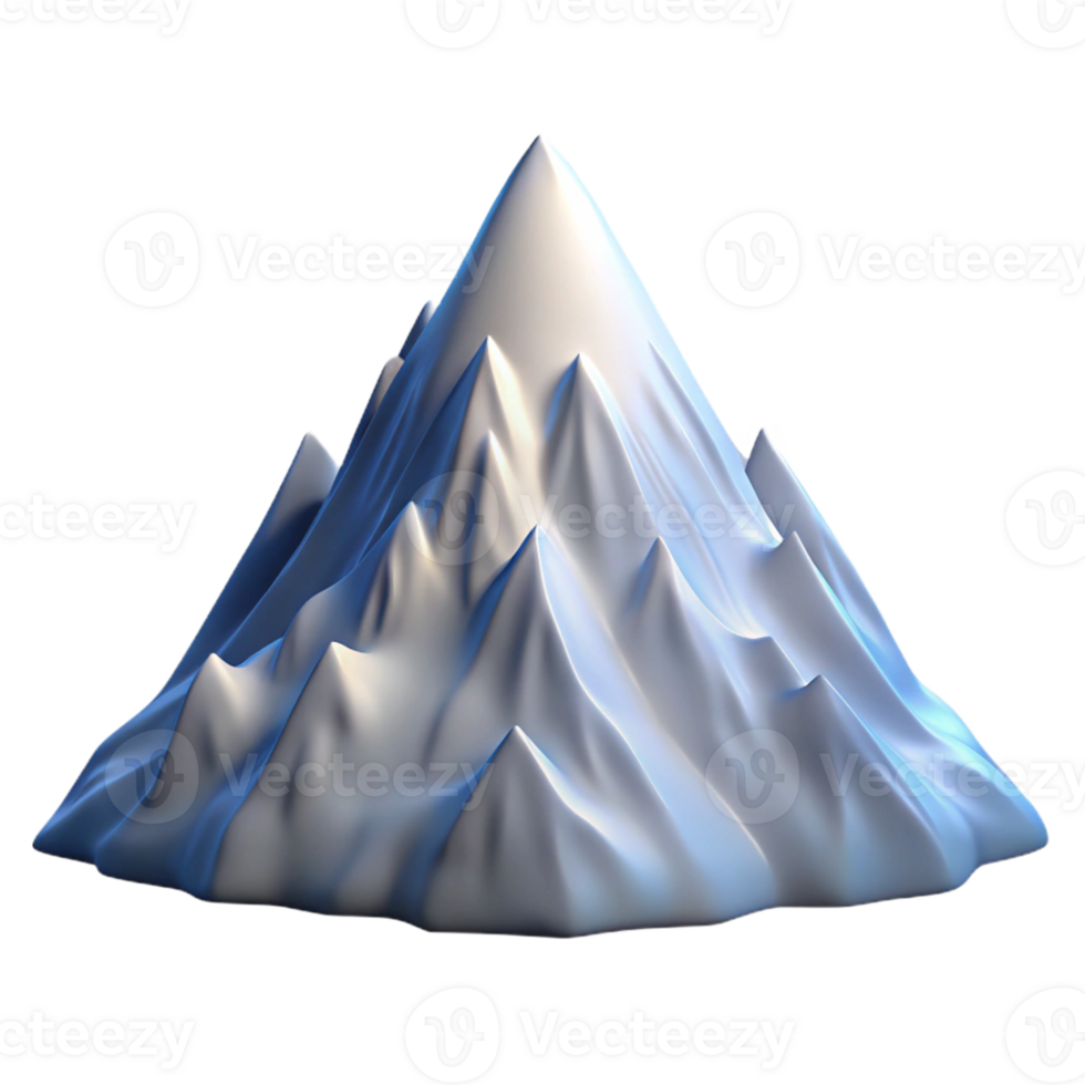 serene vintage 3D Mountain Peak Illustration original png