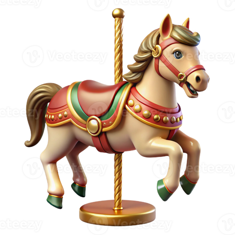 dramatic abstract Carousel Horse 3D Render authentic png