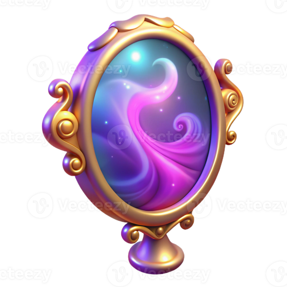 impressive artistic 3D Render Ornate Mirror Galaxy Abstract Background premium png