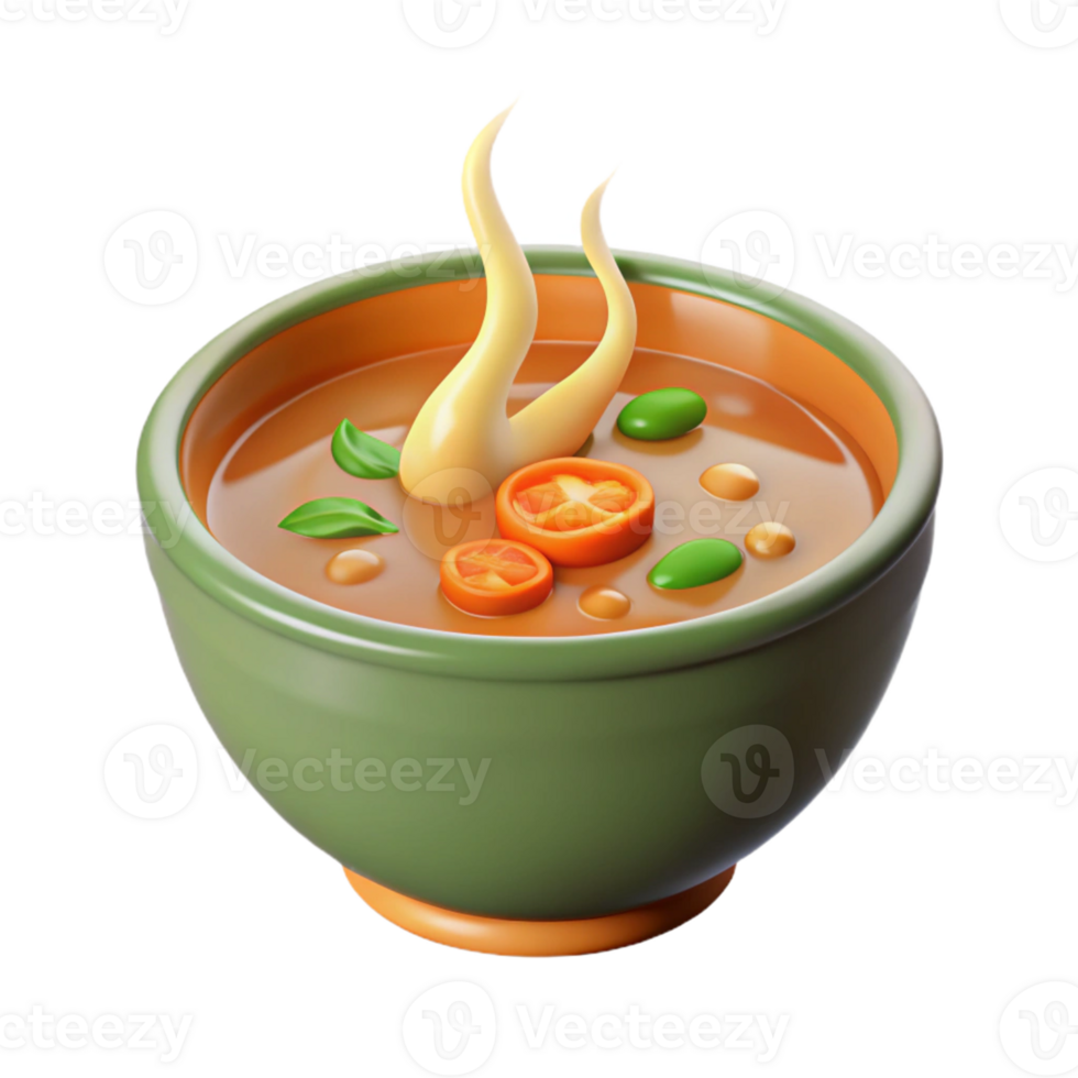 wonderful rustic 3D Render of Steaming Vegetable Soup exclusive png