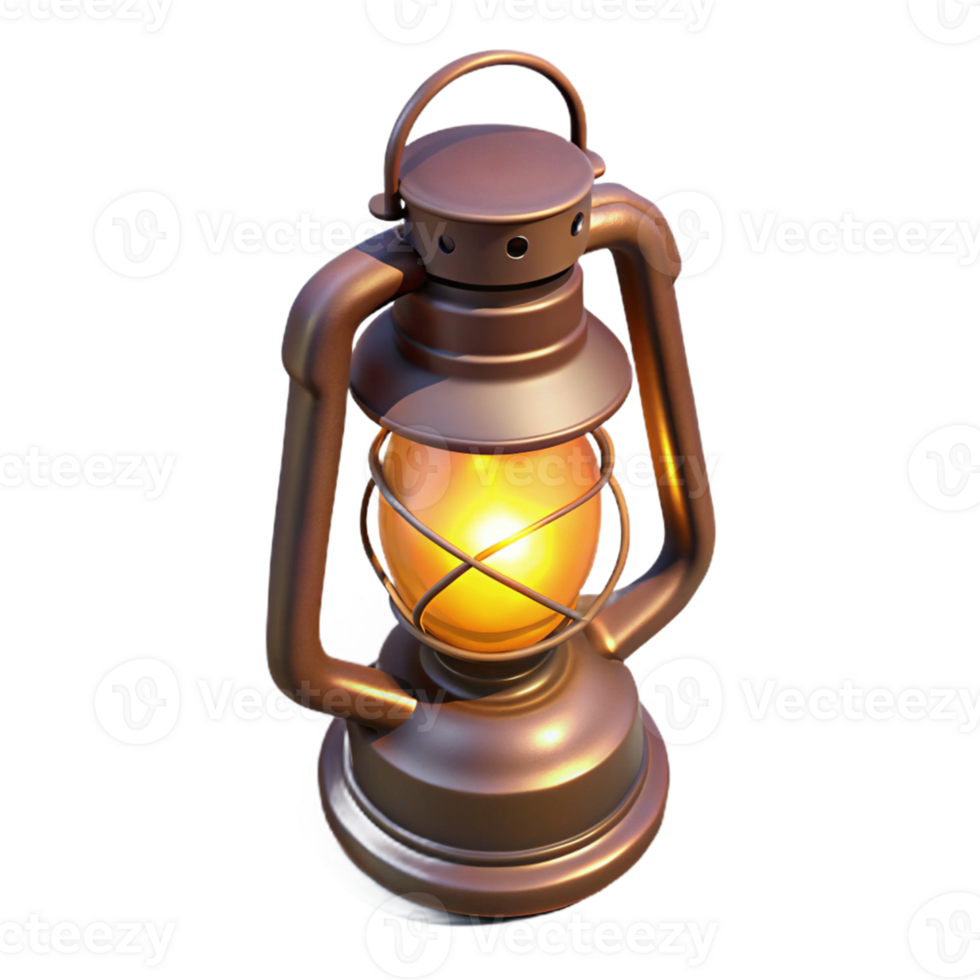 impressive classic 3D Render of Antique Oil Lantern detailed png