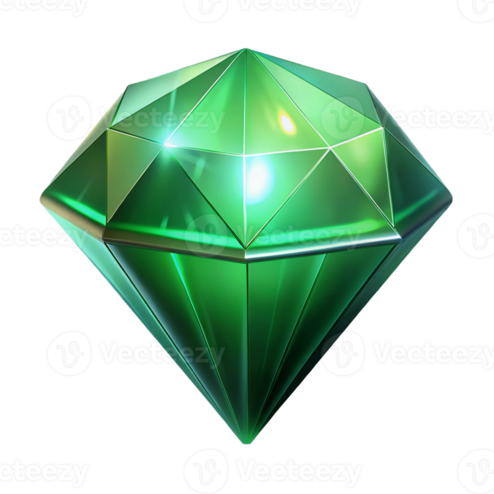 dramatic vintage Green Gem 3D Render 4K png