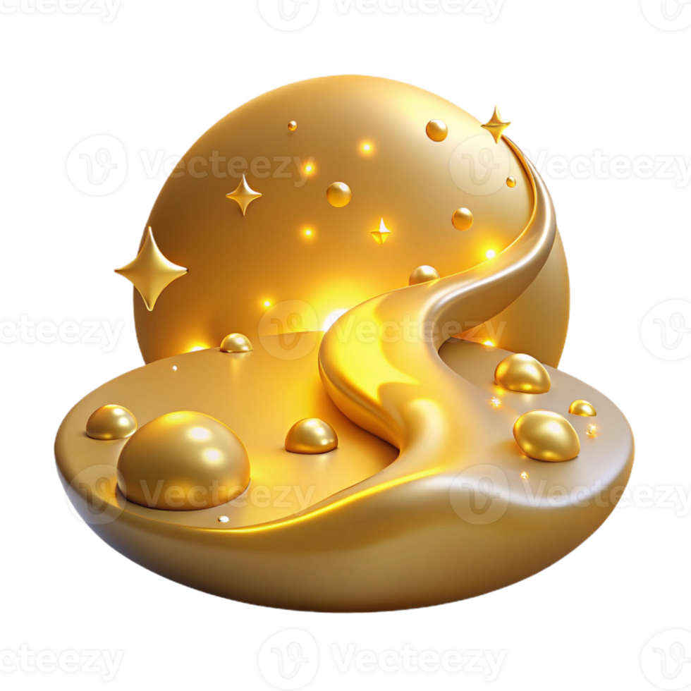 stunning vintage Golden Abstract 3D Background authentic png