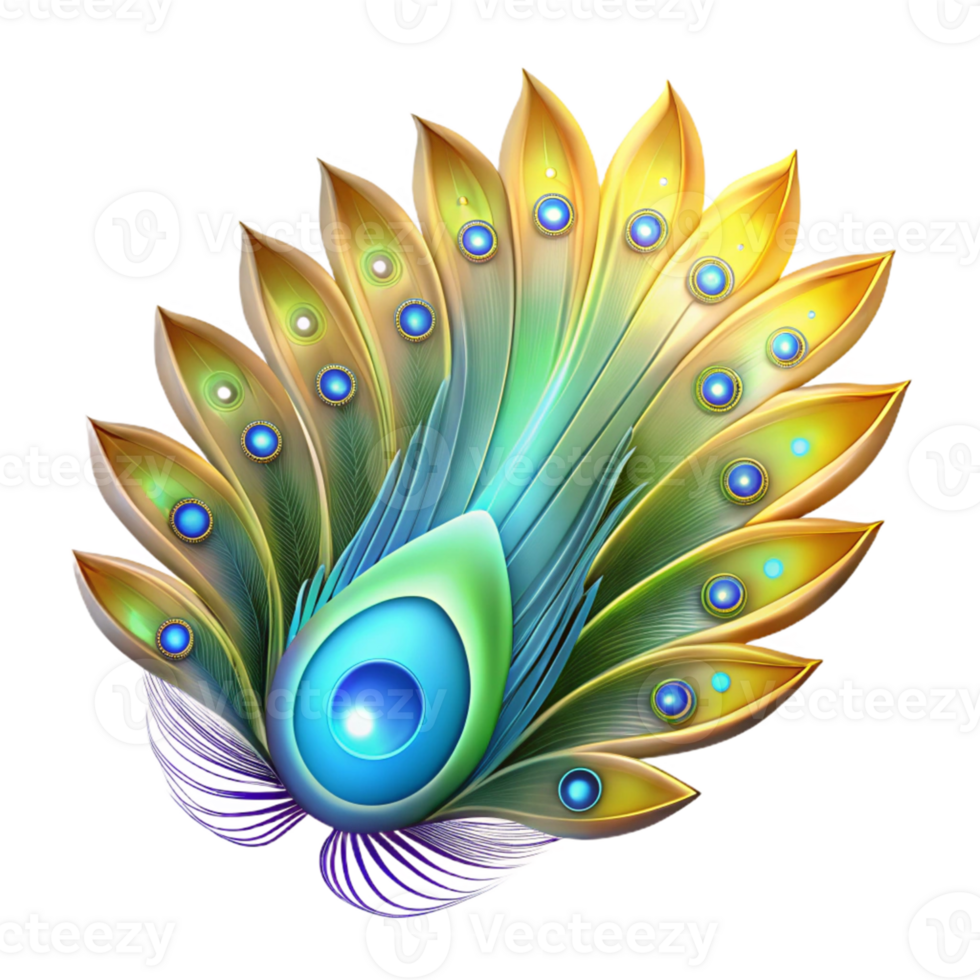 elegant creative Vibrant Peacock Feather Illustration premium png