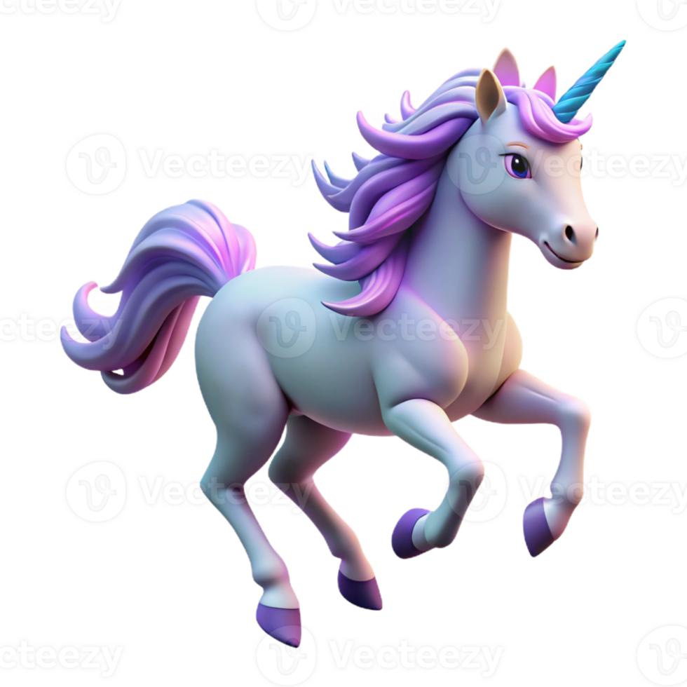 stunning abstract 3D Render of a Magical Unicorn high quality png