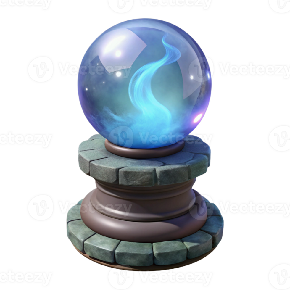 serene artistic Mystic Crystal Ball 3D Render original png