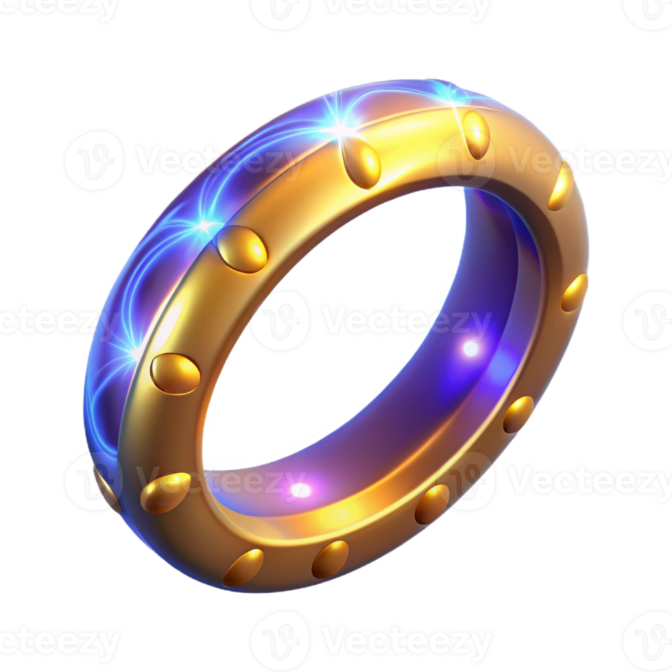 extraordinary minimalist Golden Ring 3D Illustration genuine png