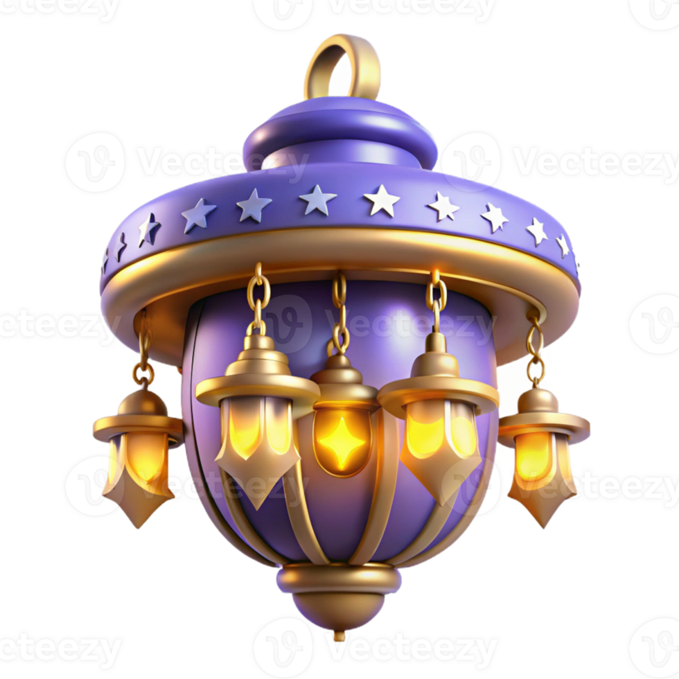 impressive classic 3D Render Purple Lantern Festive Decoration high resolution png