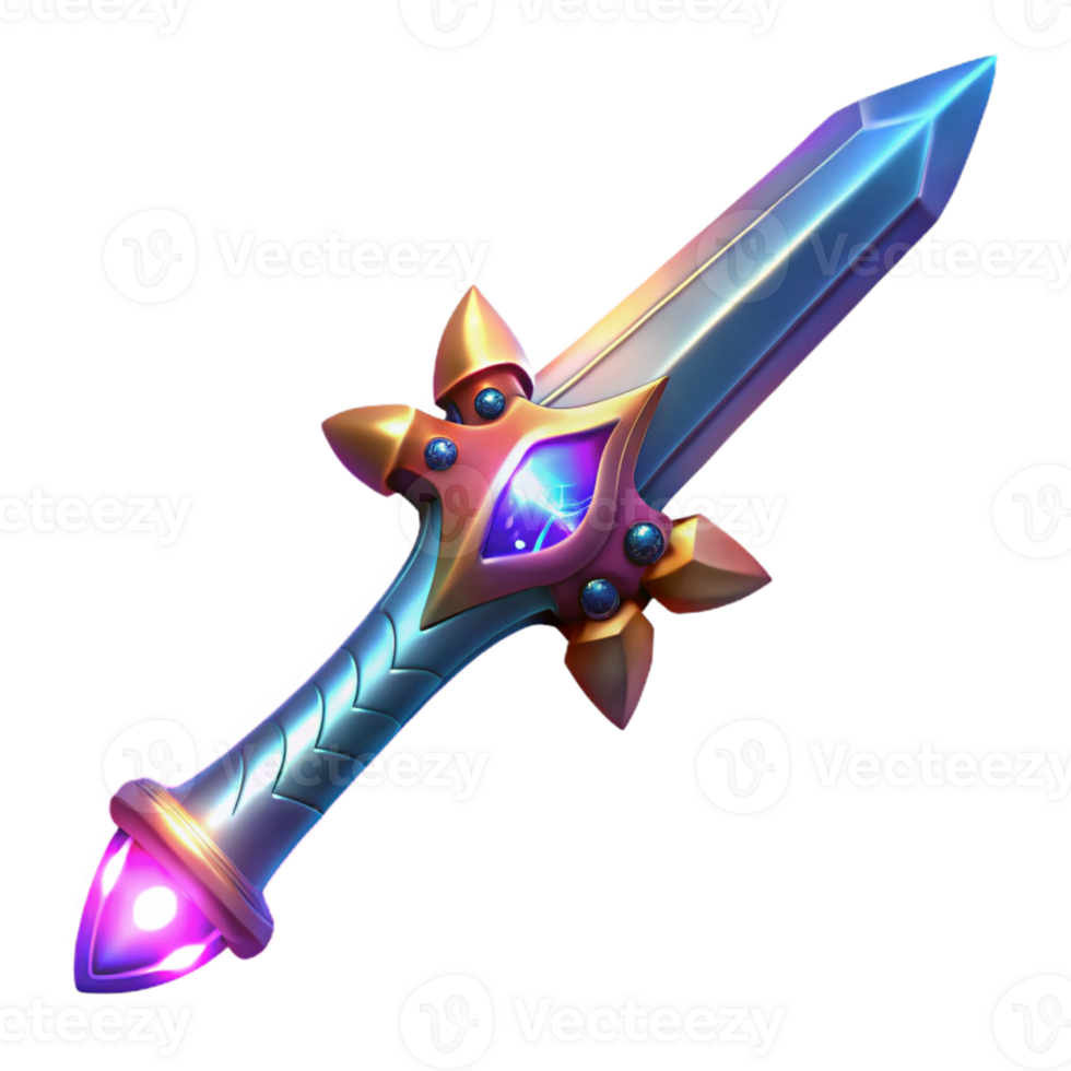 serene rustic Fantasy 3D Sword Render premium png