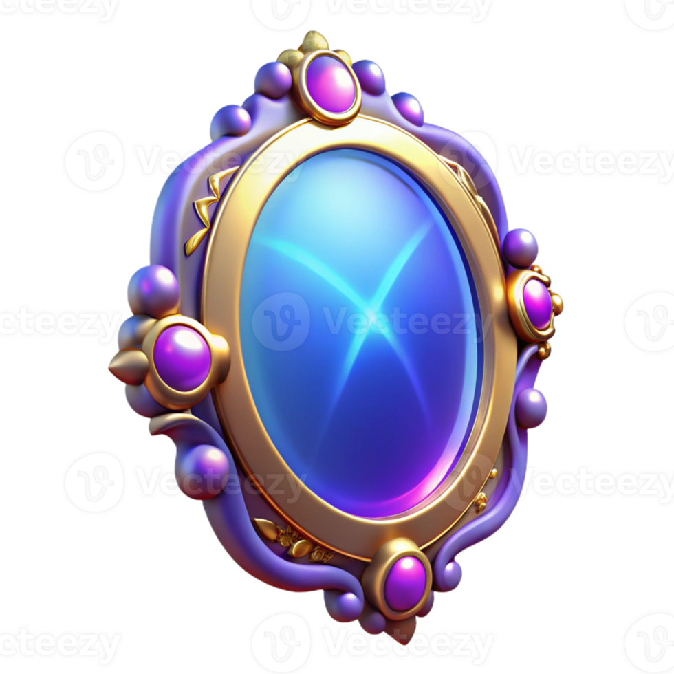 magnificent classic Ornate 3D Jewel Mirror Illustration genuine png