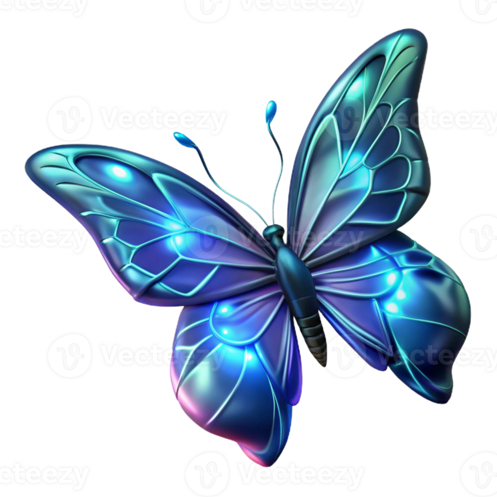 impressive abstract Glowing 3D Butterfly Illustration genuine png
