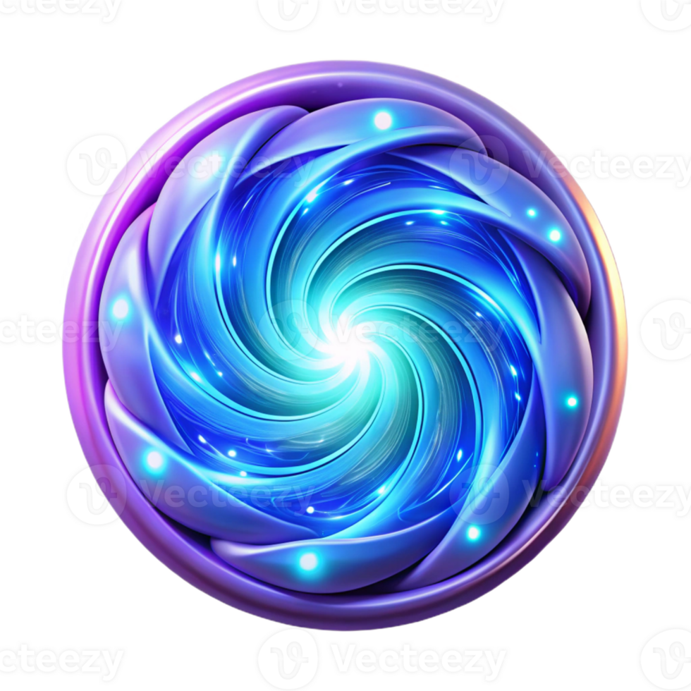 beautiful rustic Abstract 3D Vortex Illustration Glowing Swirls original png