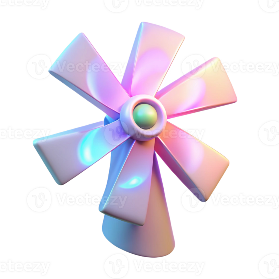 vibrant classic 3D Render Pastel Windmill Graphic authentic png