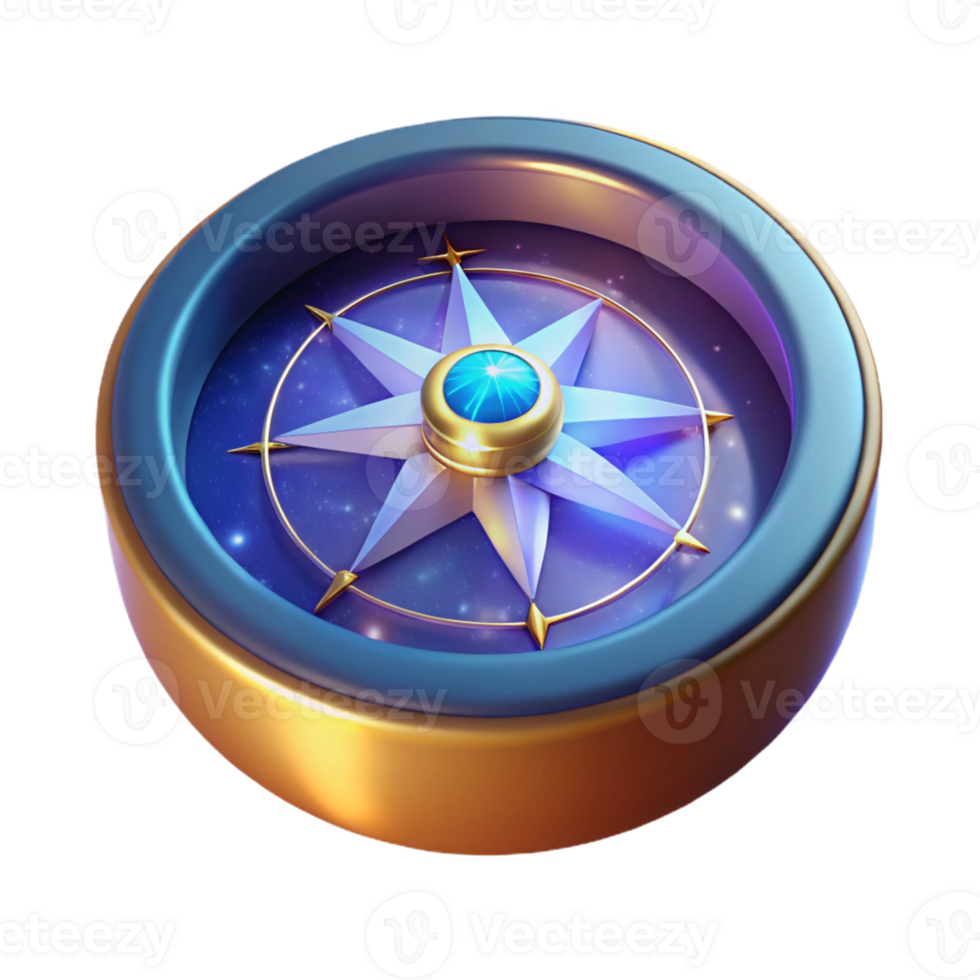 serene creative 3D Celestial Compass Illustration professional png
