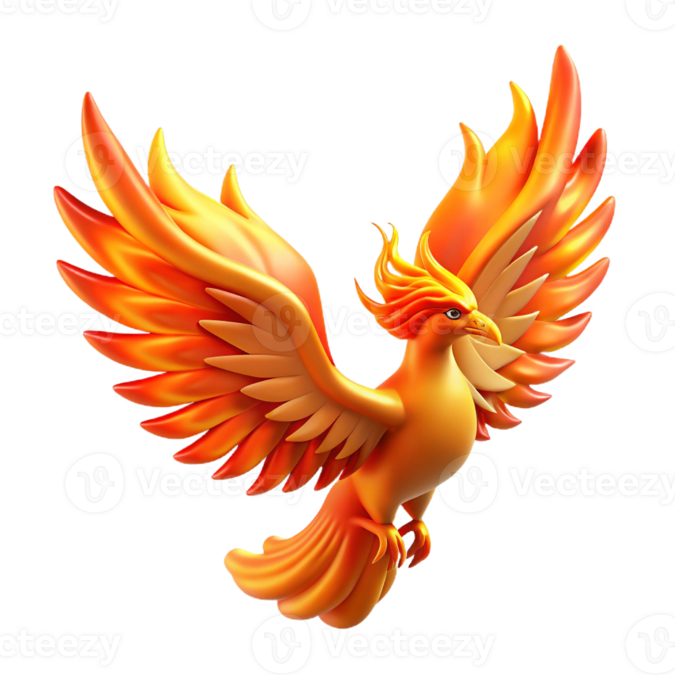 elegant abstract 3D Rendering of a Firebird original png