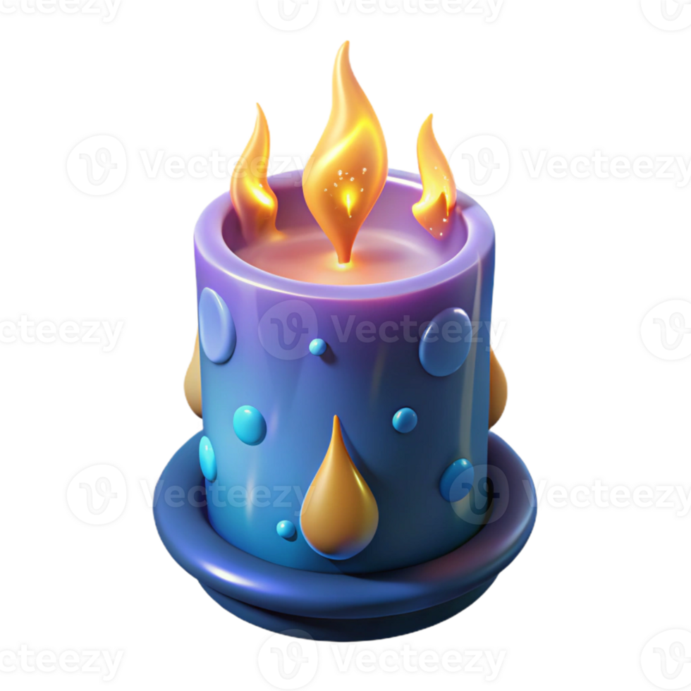 impressive artistic 3D Cartoon Candle Illustration 4K png