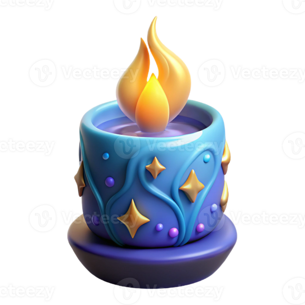 dramatic creative Enchanted 3D Candle Illustration 4K png