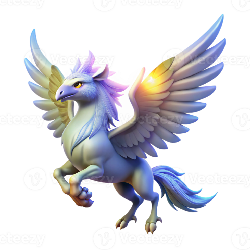 dramatic vintage 3D Illustration of a Majestic Griffin exclusive png