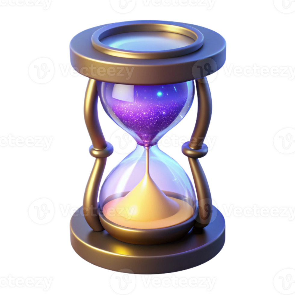 dramatic minimalist Cosmic Hourglass 3D Render premium png