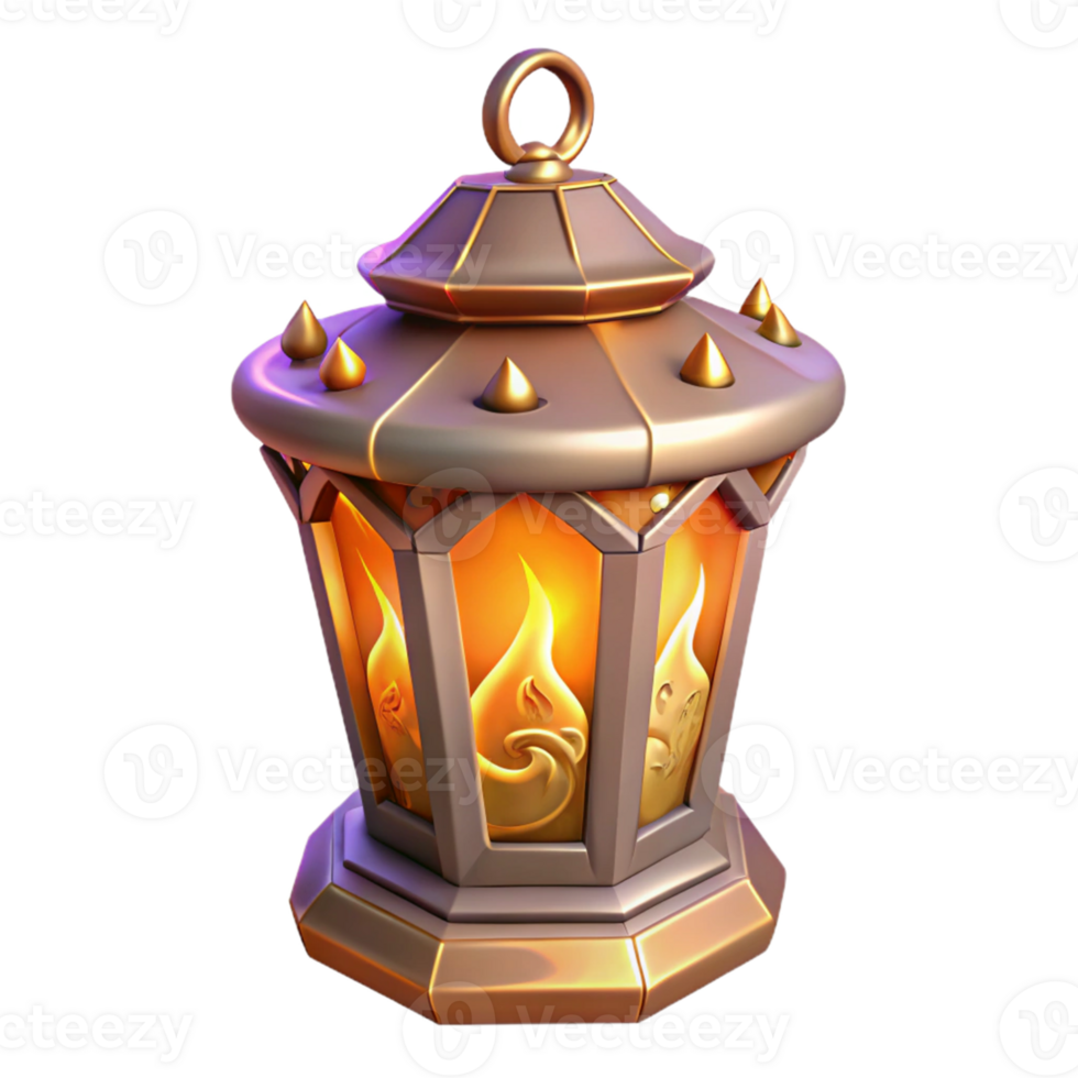 wonderful minimalist 3D Render Glowing Lantern Illustration high resolution png