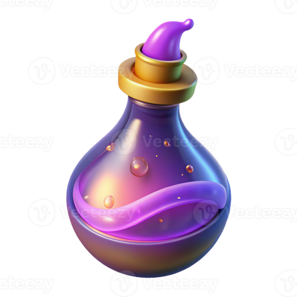 serene classic Purple Potion 3D Render premium png