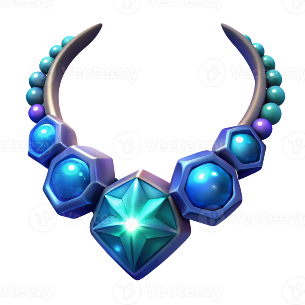 stunning rustic 3D Illustration of a Sparkling Gemstone Necklace authentic png