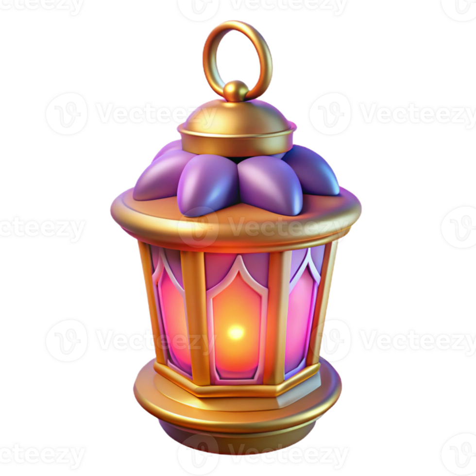 extraordinary vintage 3D Render Glowing Lantern Illustration authentic png
