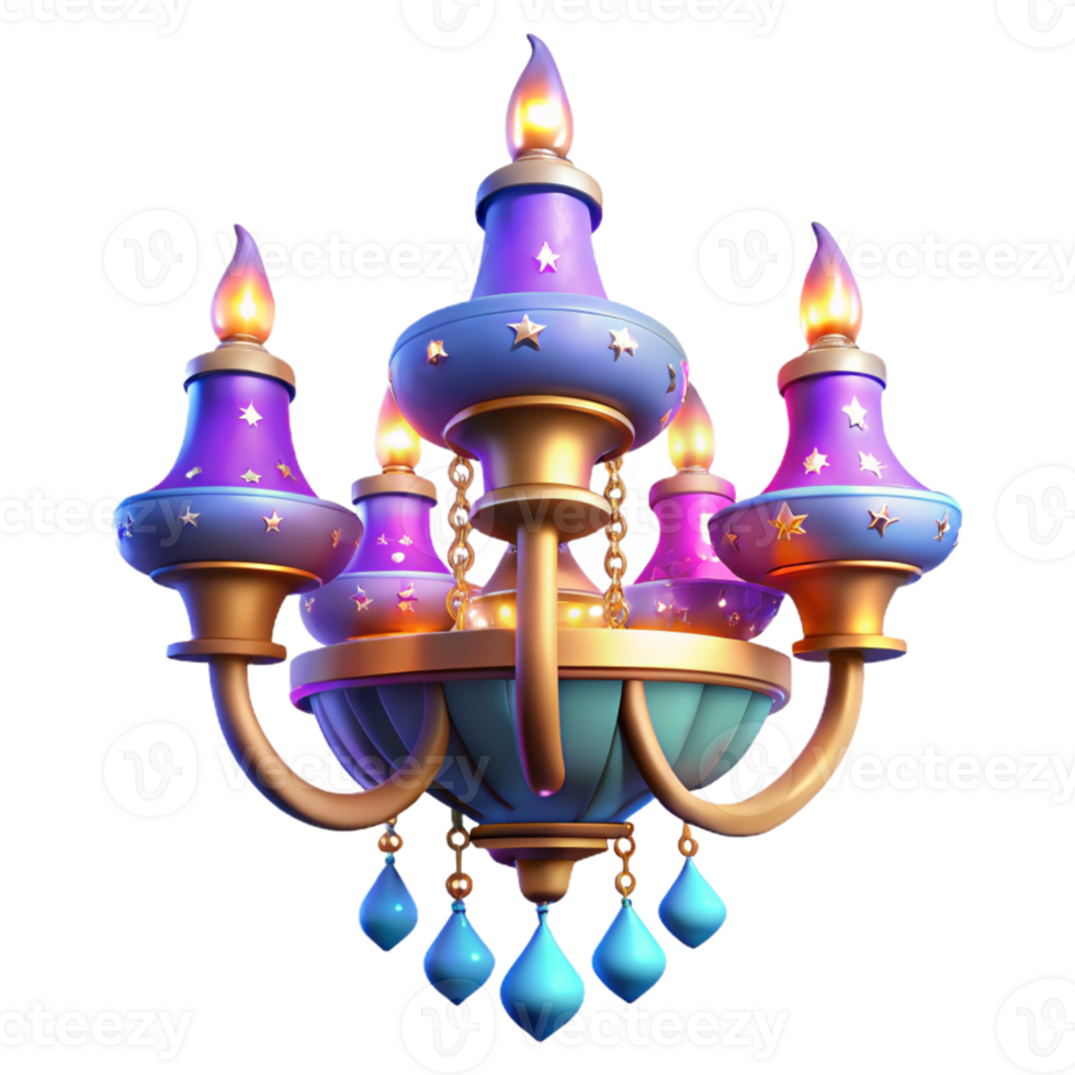 impressive classic Enchanted Starry Chandelier 3D Render exclusive png