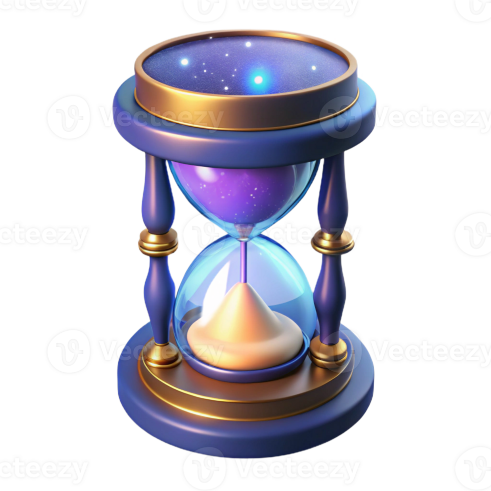 wonderful rustic Celestial Hourglass 3D Render high resolution png