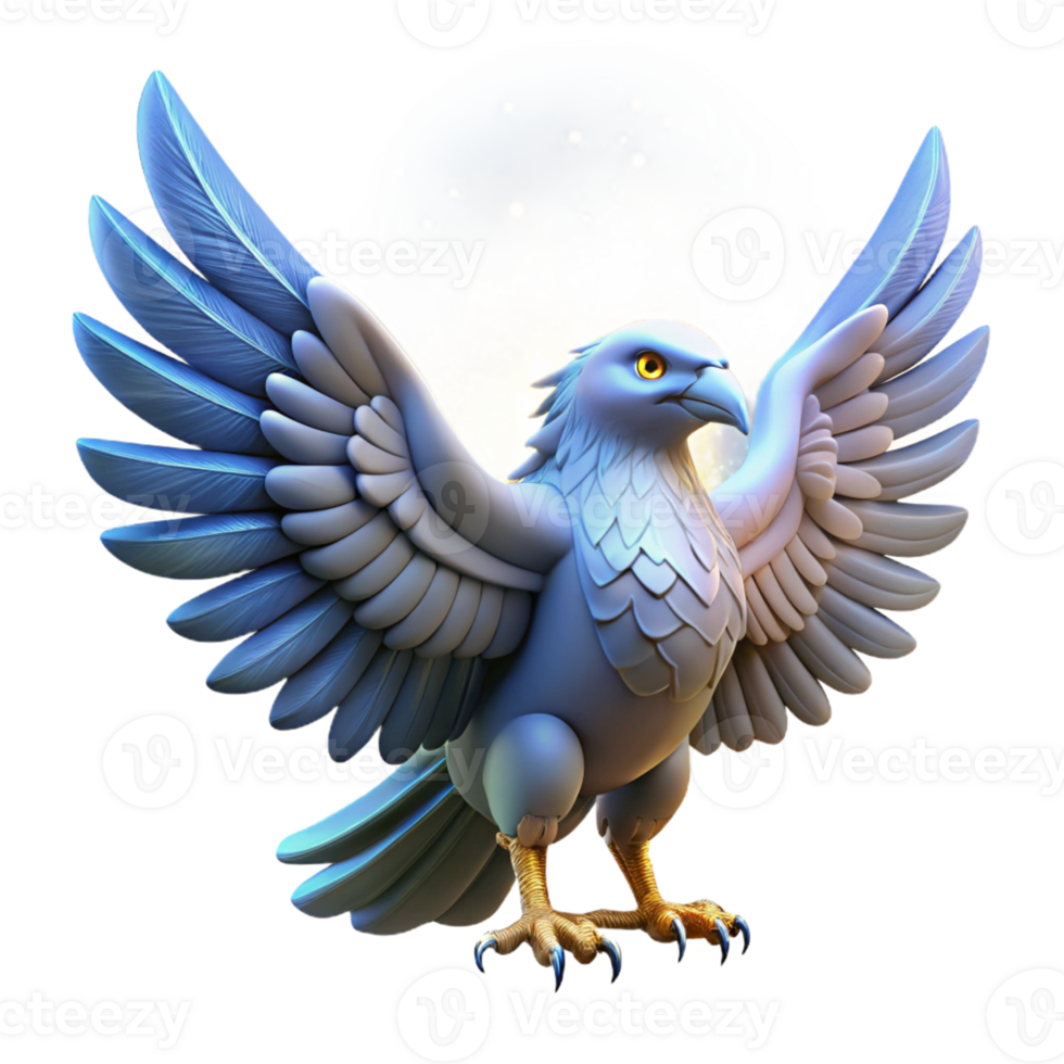 impressive rustic Majestic 3D Render of a Mythical Bird original png