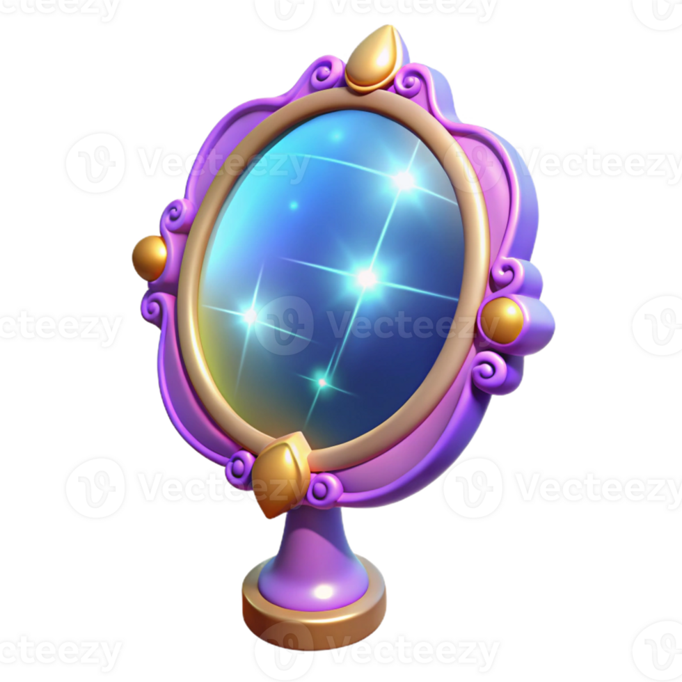 serene traditional Enchanted 3D Mirror Illustration exclusive png