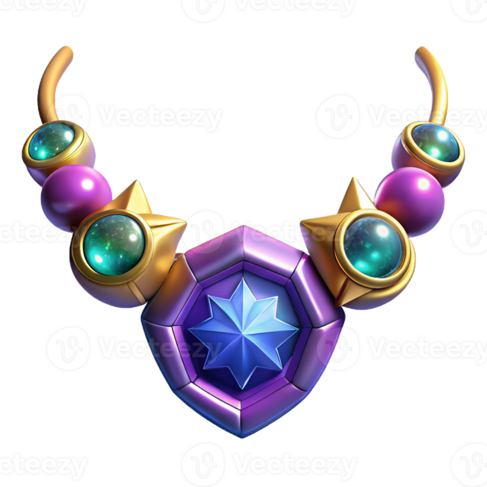 serene classic 3D Render of a Fantasy Necklace authentic png