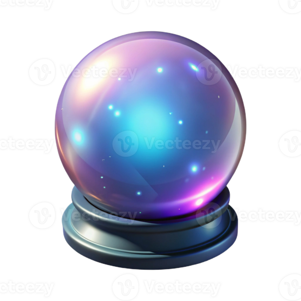 beautiful abstract Glowing Crystal Ball 3D Render high resolution png