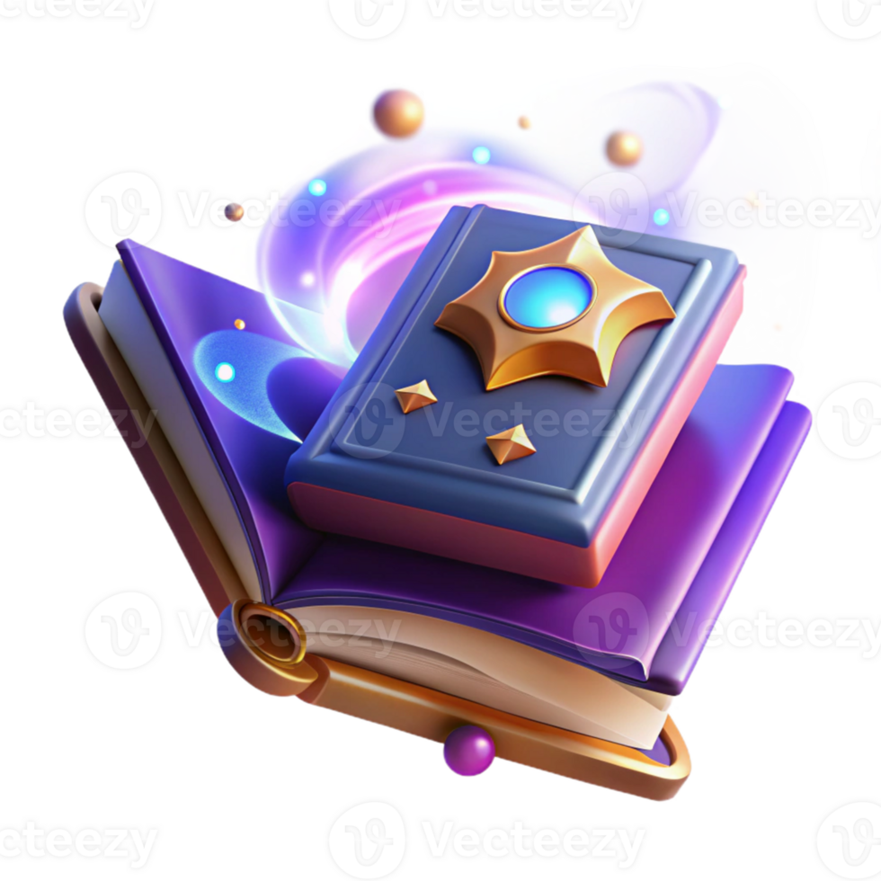 magnificent minimalist Magical Book 3D Illustration high quality png