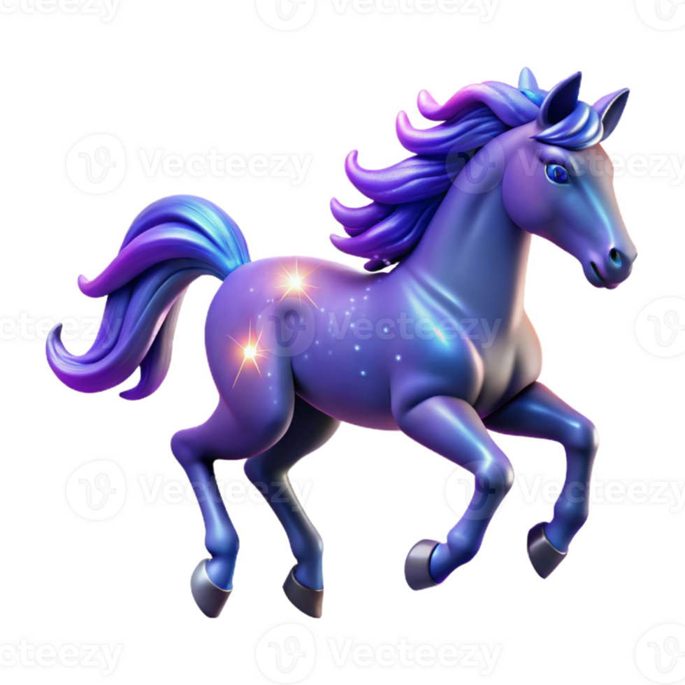 dramatic rustic Magical Unicorn 3D Render high quality png