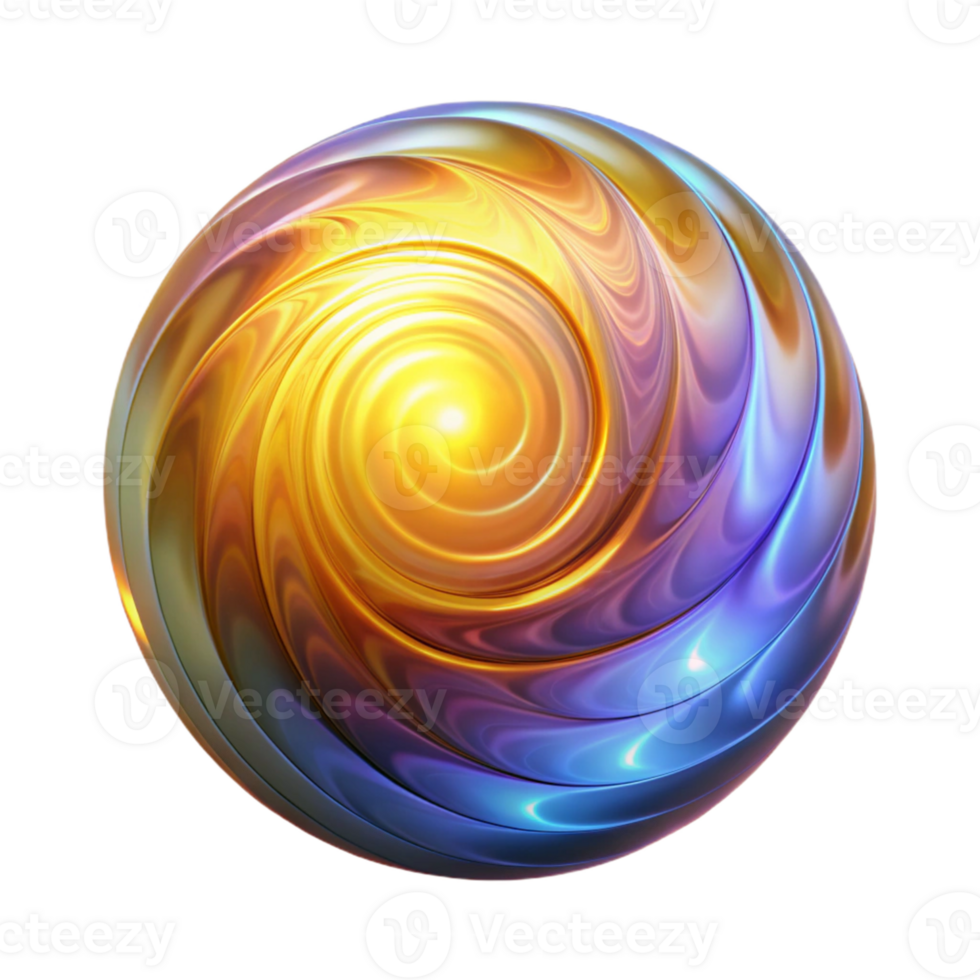 vibrant rustic Abstract 3D Orb Golden Swirl Background 4K png