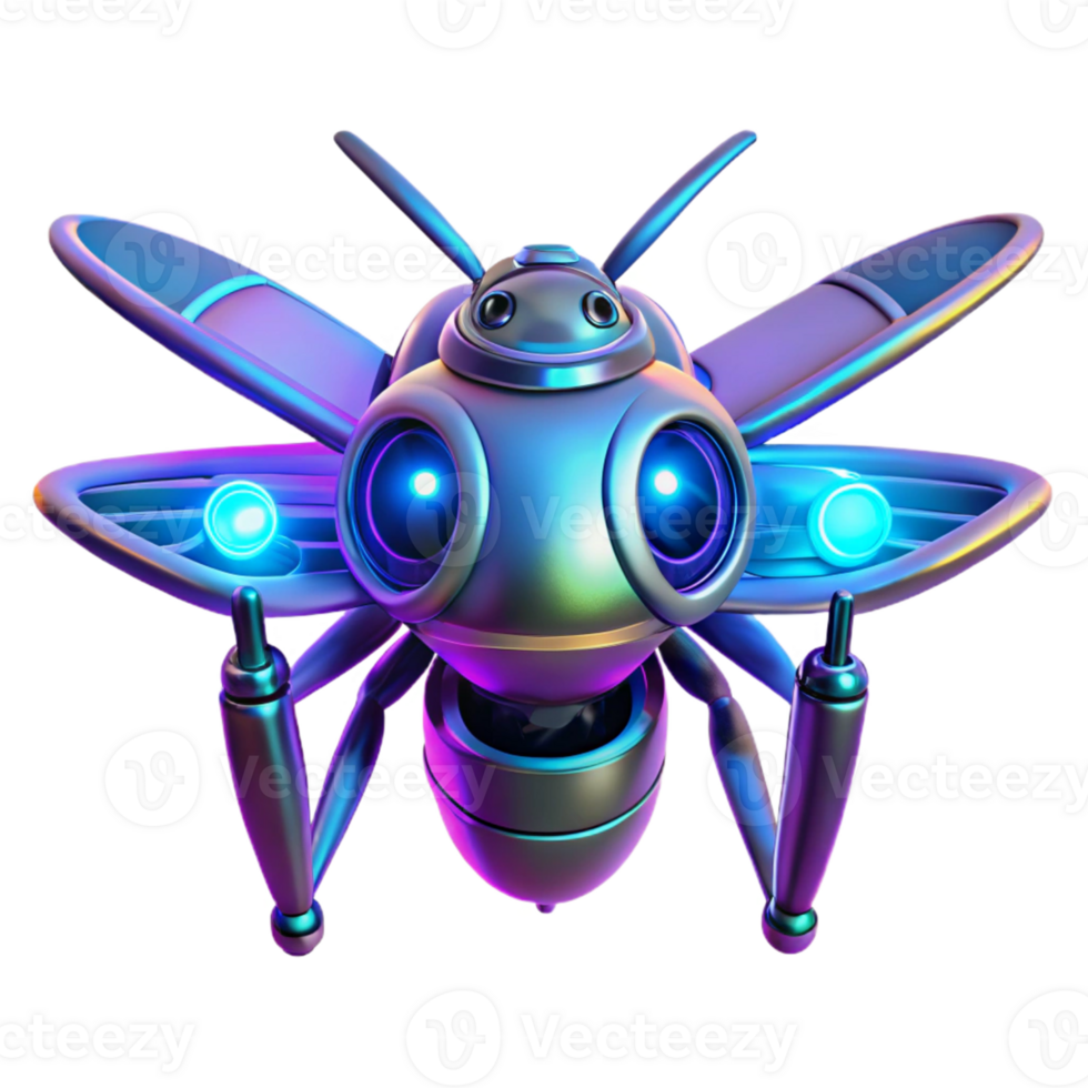 wonderful abstract Cybernetic Bee 3D Render professional png