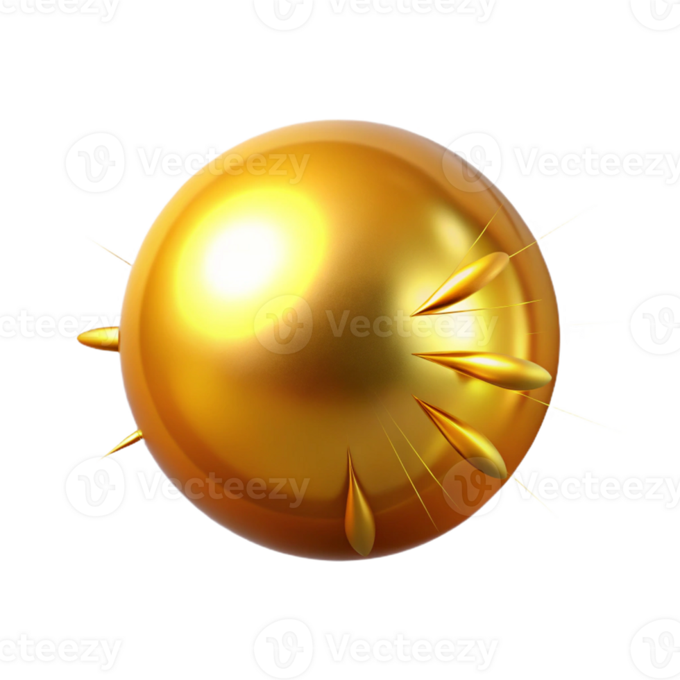 dramatic abstract Golden Orb 3D Render Abstract Background exclusive png