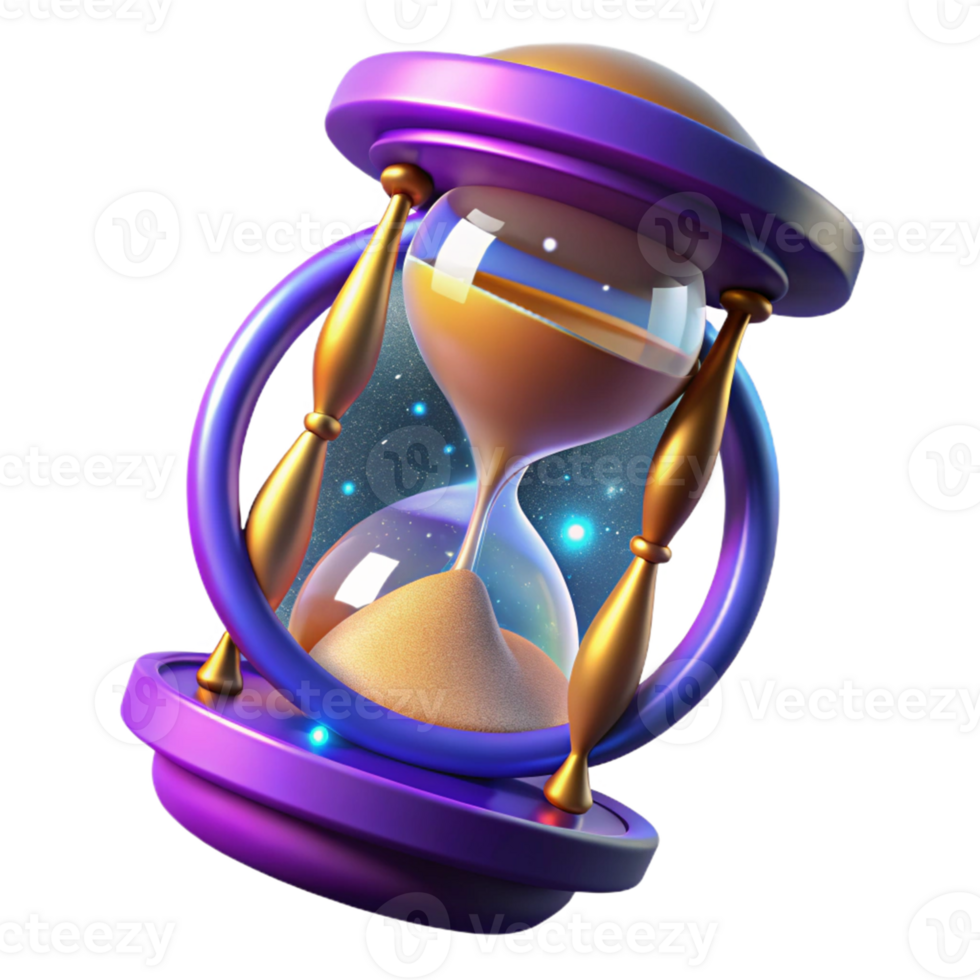 wonderful modern Cosmic Hourglass 3D Render original png