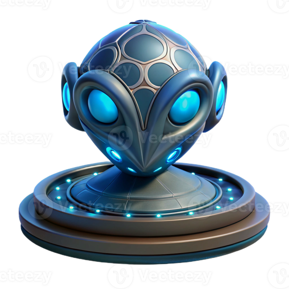 impressive creative Futuristic 3D Render of Orb on Platform premium png