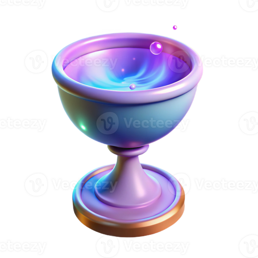 beautiful abstract 3D Render Glowing Chalice premium png